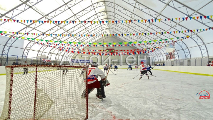 Быстровозводимый ангар - крытый хоккейный корт, п. Любинский, Омская область