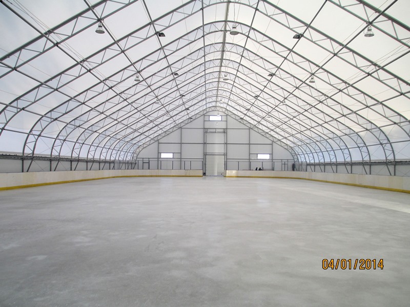 Быстровозводимый крытый ледовый стадион, габаритные размеры 33х70
